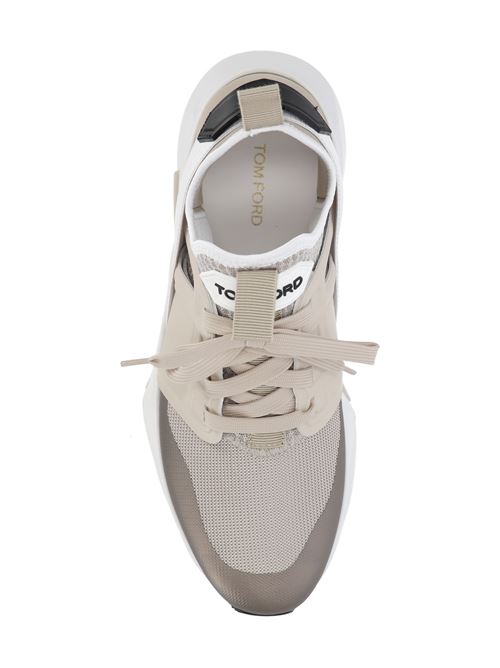 Light beige front lace-up sneaker TOM FORD | J1100TOF023N3JW04